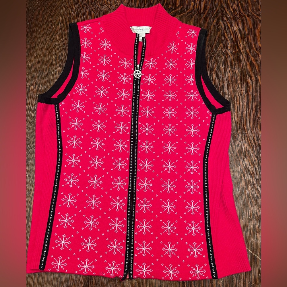 Christopher & Banks Red Sweater Vest